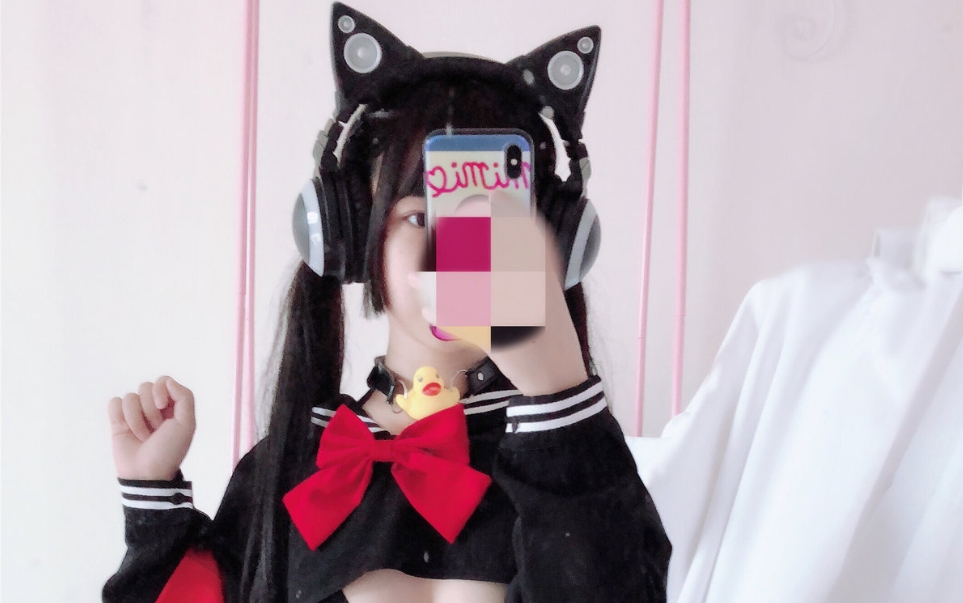 桜井宁宁《半乳制服概念》cosplay:黑猫耳机少女的个性演绎插图3 桜井宁宁《半乳制服概念》cosplay:黑猫耳机少女的个性演绎插图3