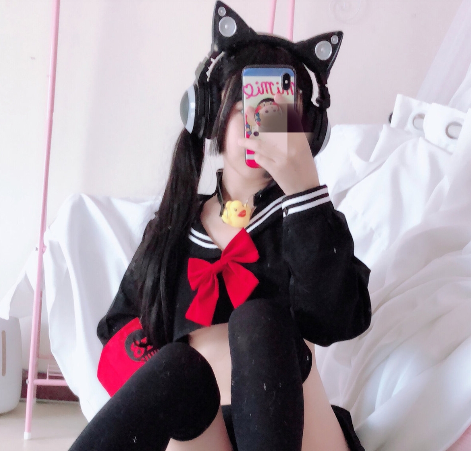 桜井宁宁《半乳制服概念》cosplay:黑猫耳机少女的个性演绎插图4 桜井宁宁《半乳制服概念》cosplay:黑猫耳机少女的个性演绎插图4